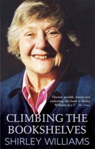 Book cover of Climbing the Bookshelves by Shirley Williams