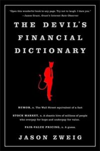 Book cover of The Devil’s Financial Dictionary by Jason Zweig